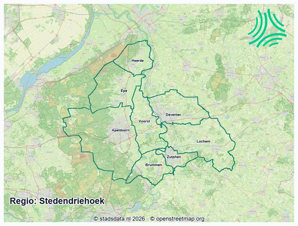 Kaart Stedendriehoek